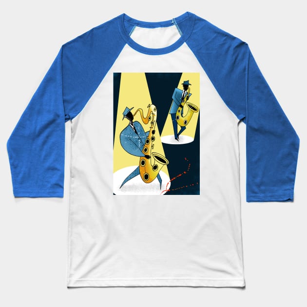 Jazz Night Baseball T-Shirt by Scratch